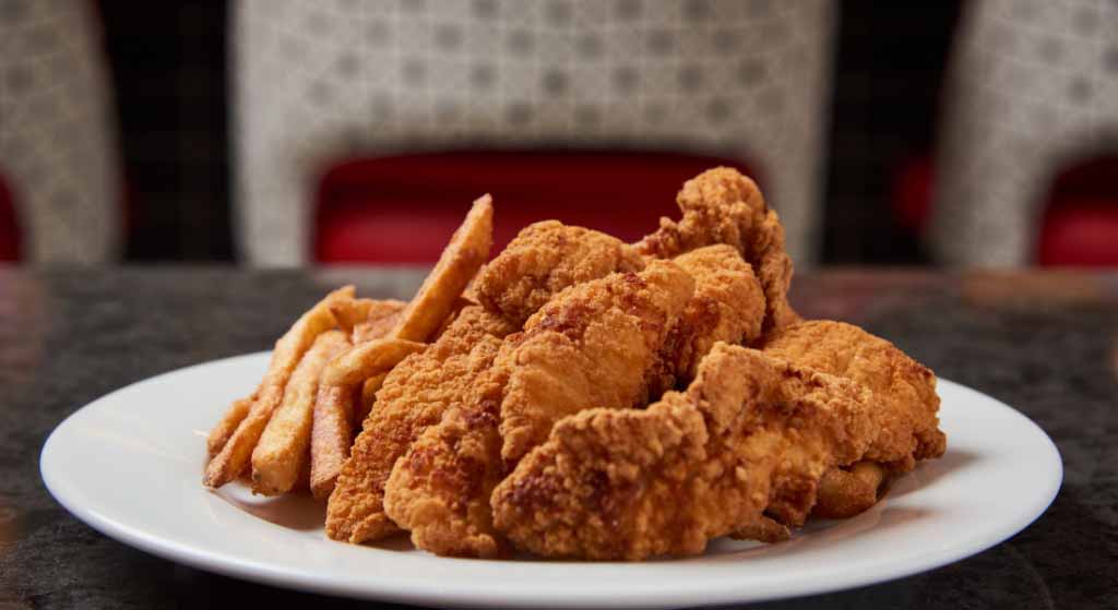 Chicken and fries at The Soda Shoppe at Terre Haute Casino Resort in Terre Haute, IN