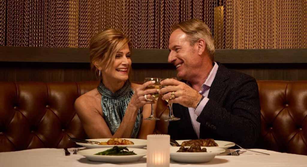 Couple dining at Four Cornered Steakhouse in Terre Haute, IN
