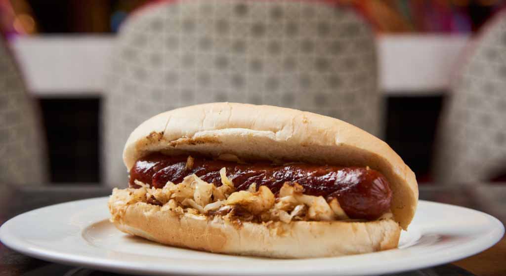 Hot dog at The Soda Shoppe at Terre Haute Casino Resort in Terre Haute, IN