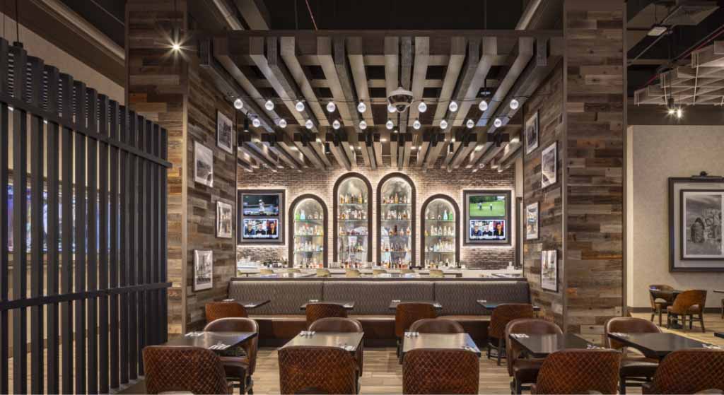 Bar area of Rockwood Bar & Grill at Terre Haute Casino Resort in Terre Haute, IN